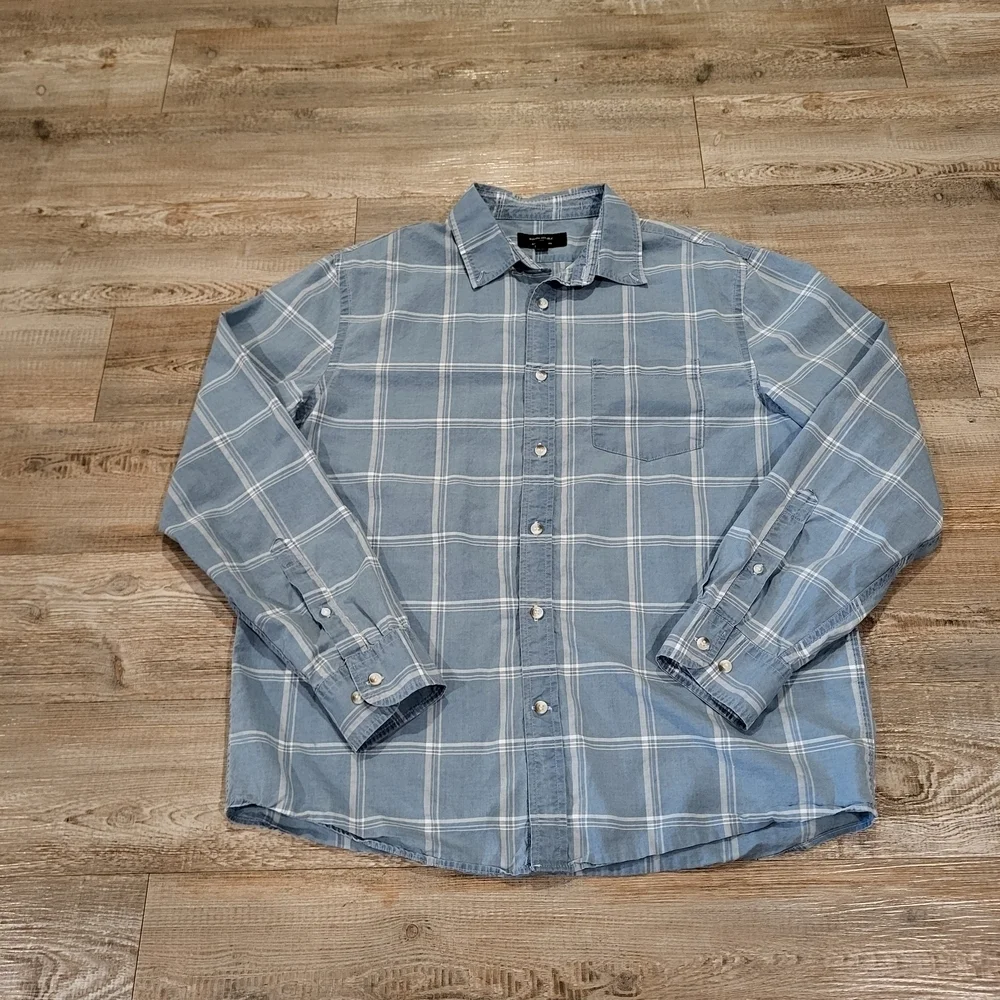 Banana Republic Slim Fit Untucked Button Up Shirt 100% Cotton Mens Size Large